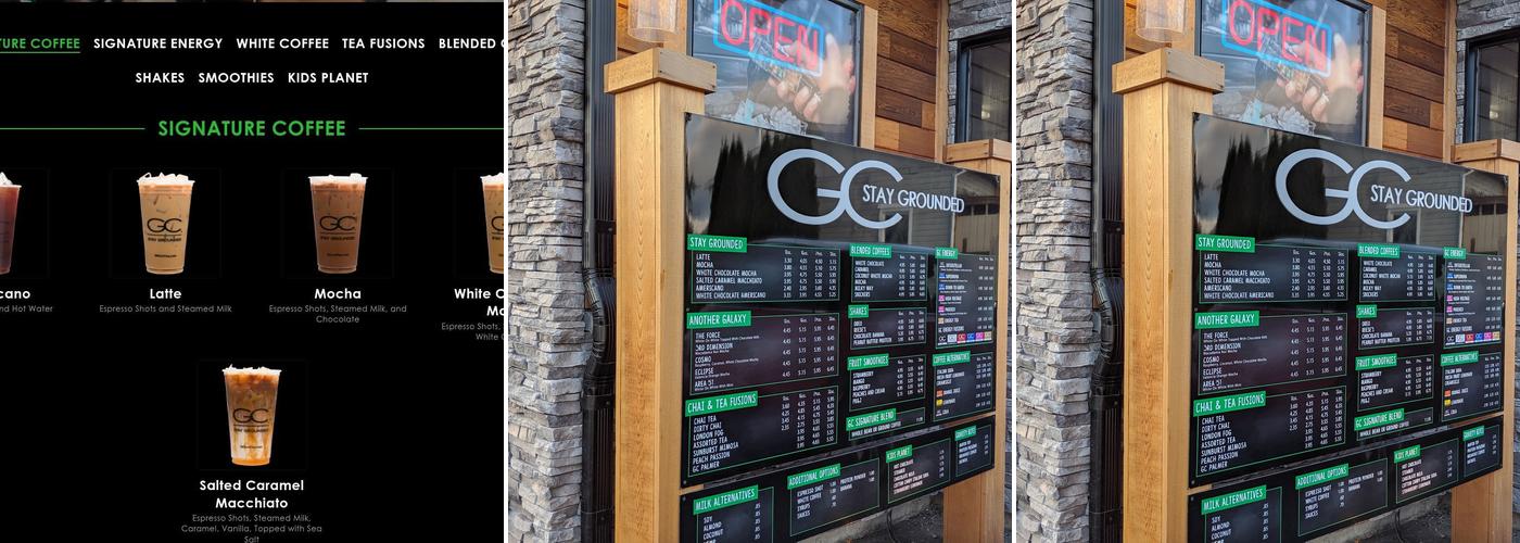 Gravity Coffee Menu