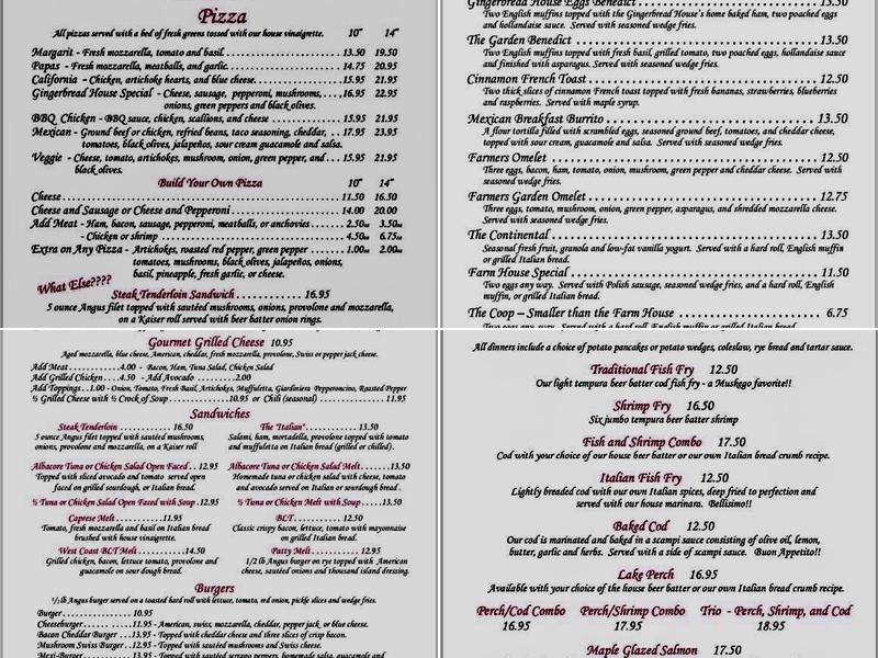 Gingerbread House Menu