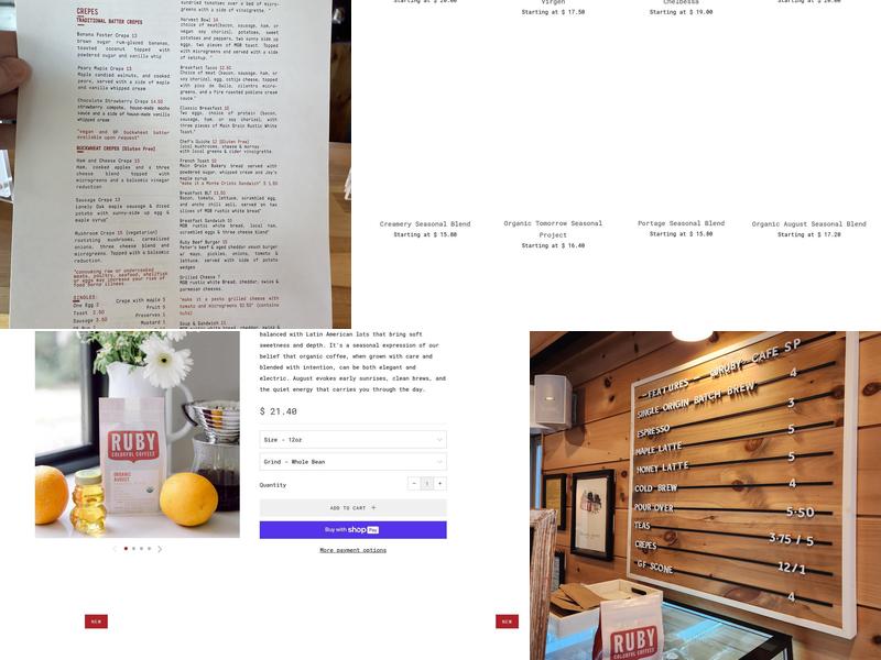 Ruby Coffee Roasters Cafe Stevens Point Menu