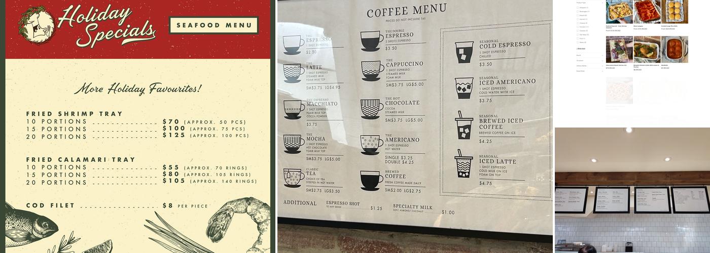 Tre Mari Bakery Menu