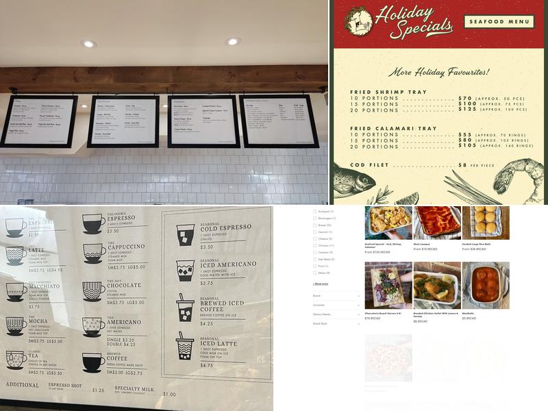 Tre Mari Bakery Menu