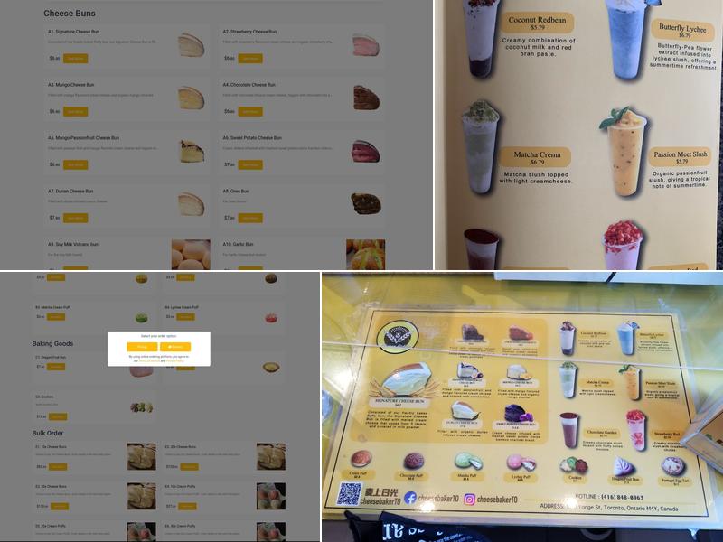 cheese baker Menu