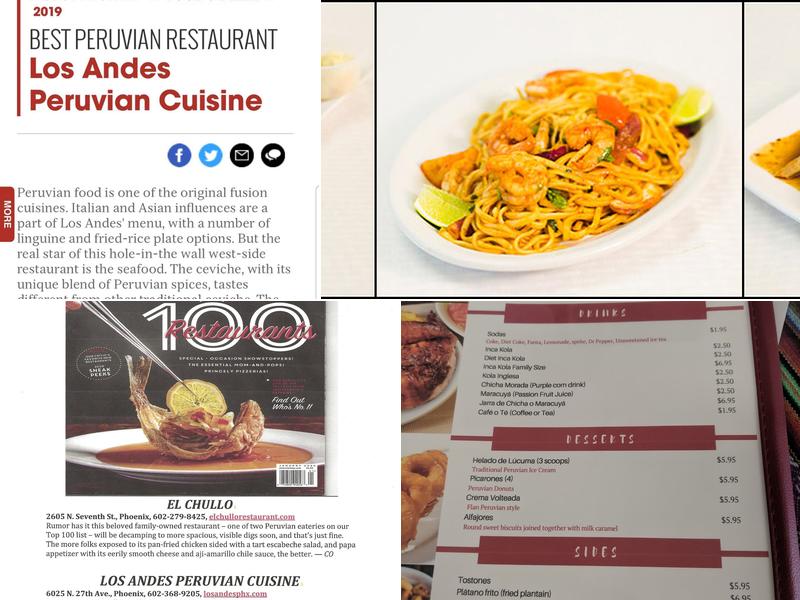 Los Andes Peruvian Cuisine Menu