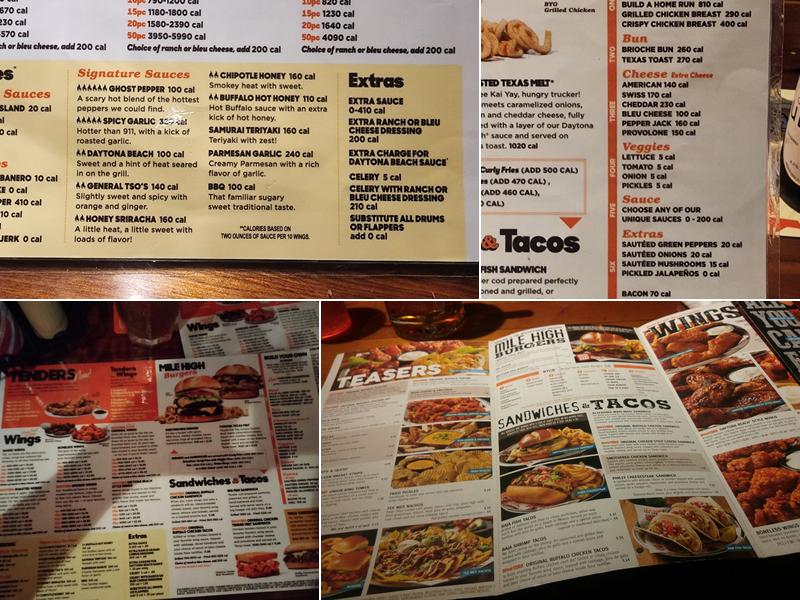 Hooters Menu