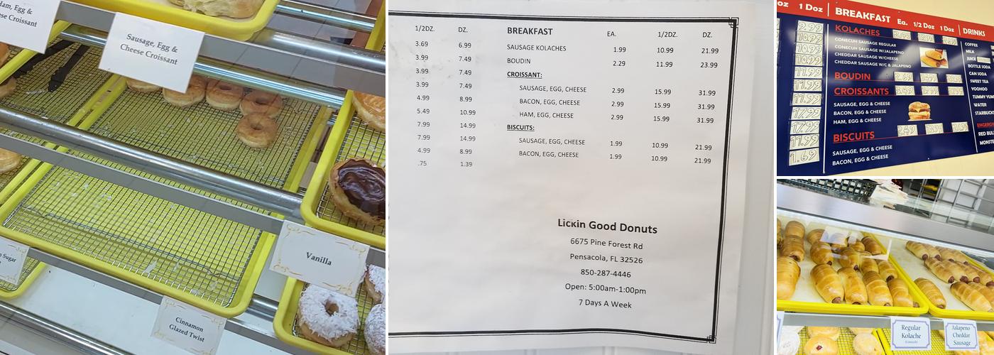 Lickin Good Donuts Menu