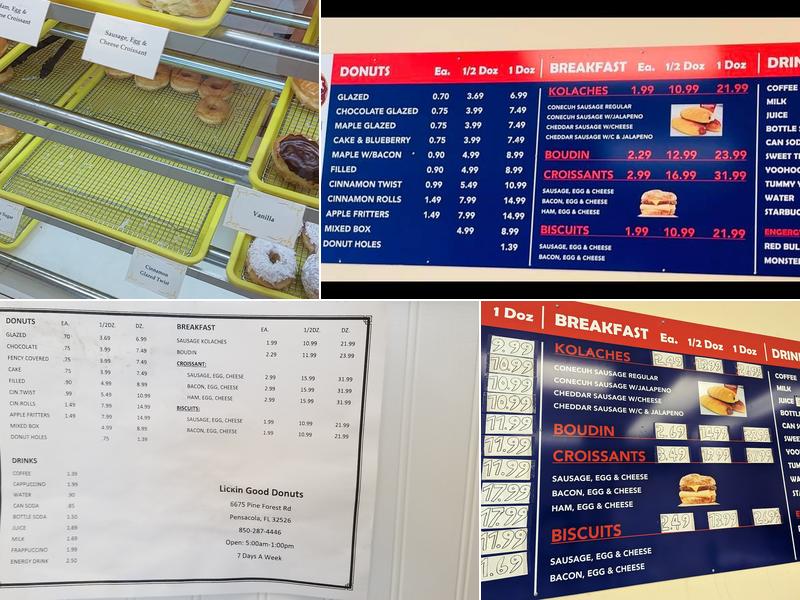 Lickin Good Donuts Menu