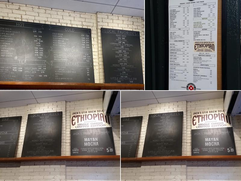 Jack's Stir Brew Coffee Menu