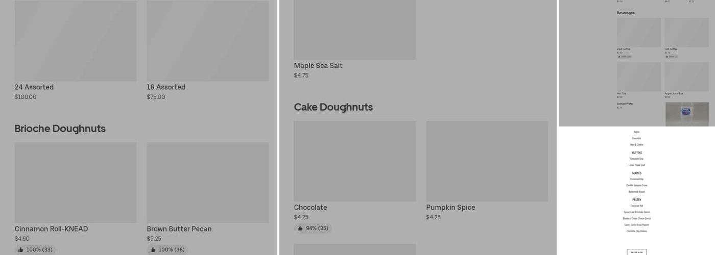KNEAD Doughnuts Menu