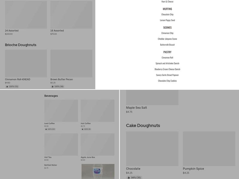 KNEAD Doughnuts Menu