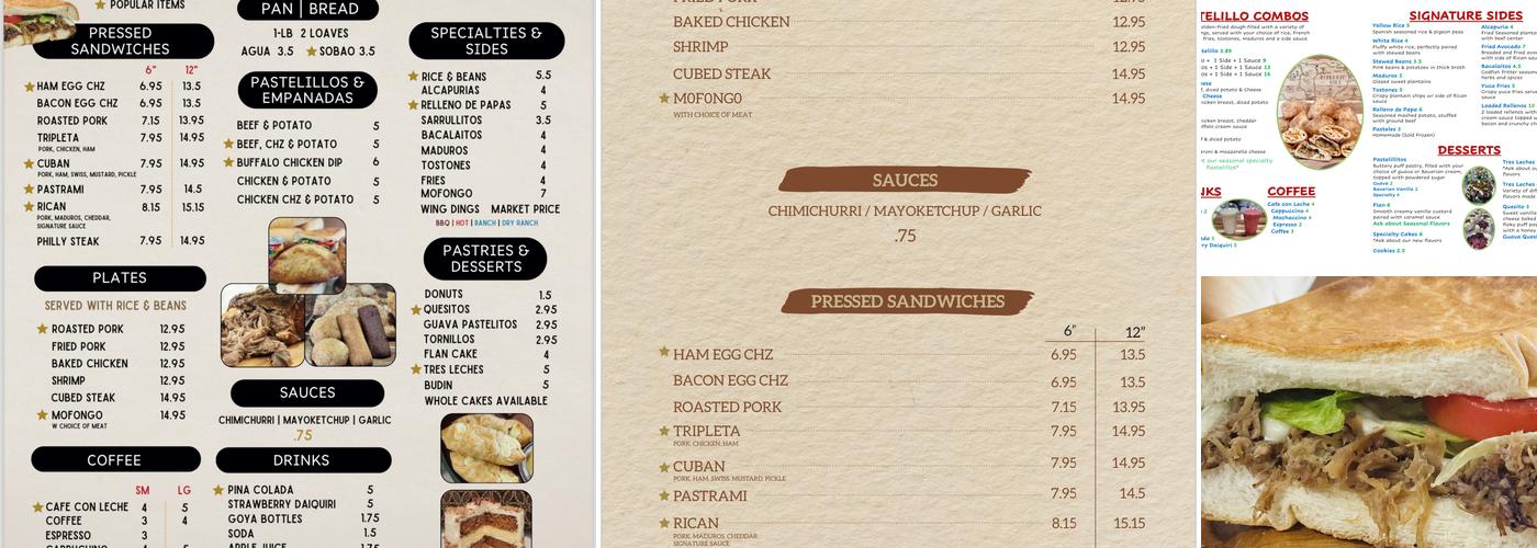 Papa’s Bakery Cafe Menu