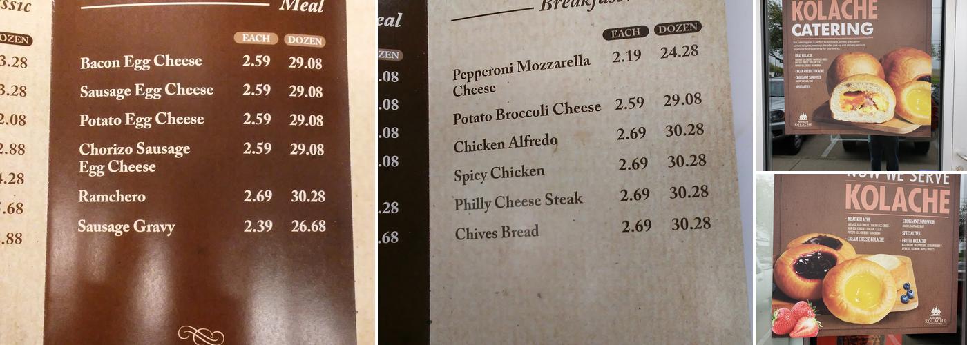 The Kolache Box - European Bakery Menu