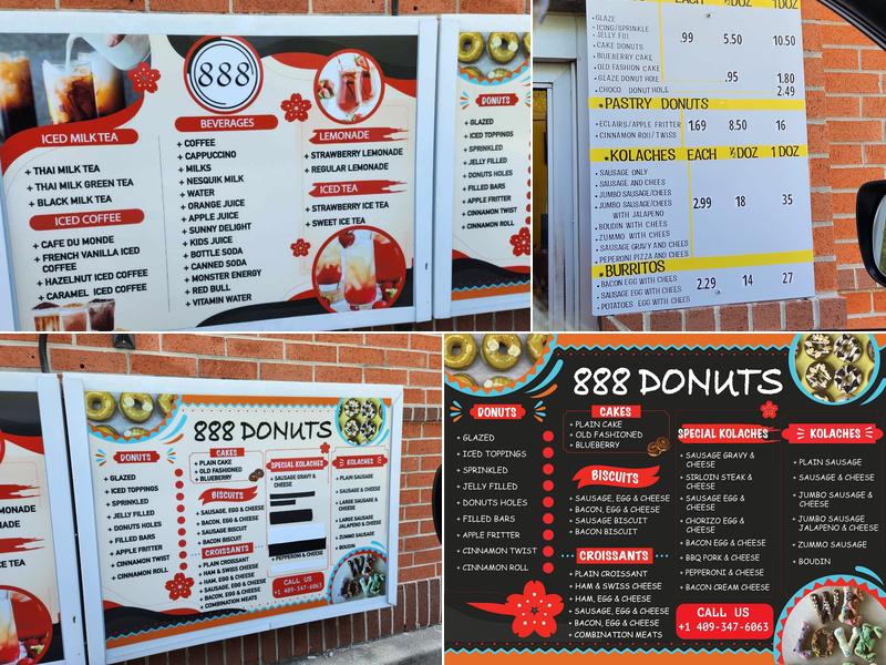 888 Donuts Menu