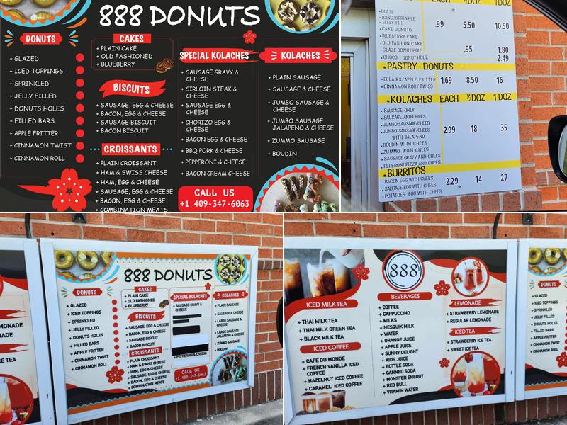888 Donuts Menu