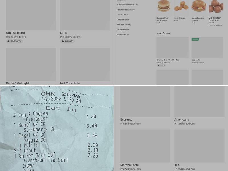 Dunkin' Menu