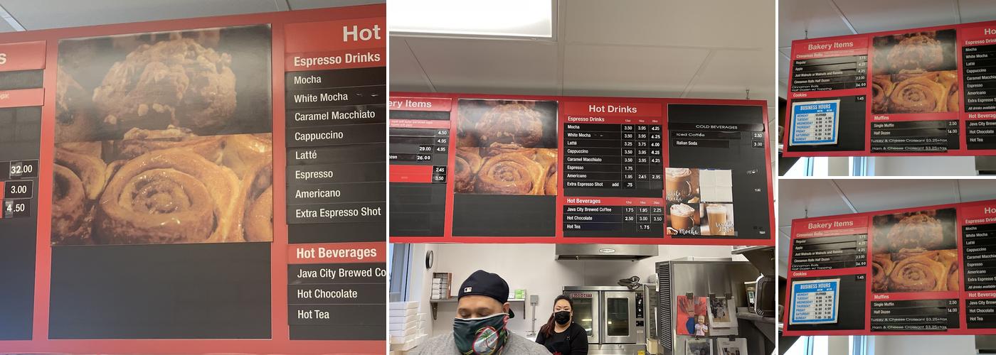 Spinners Cinnamon Rolls Menu
