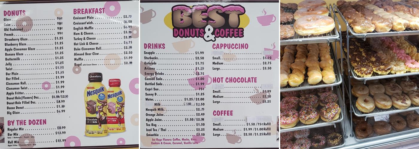 Best Donuts & Coffee Menu