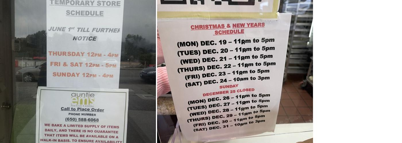 Auntie EM's Fine Foods & Pastries Menu