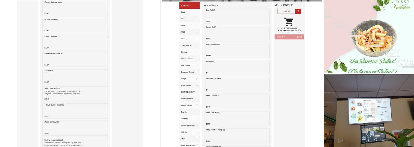 Green Basil Asian Fusion Restaurant & Bubble Tea Bar Menu