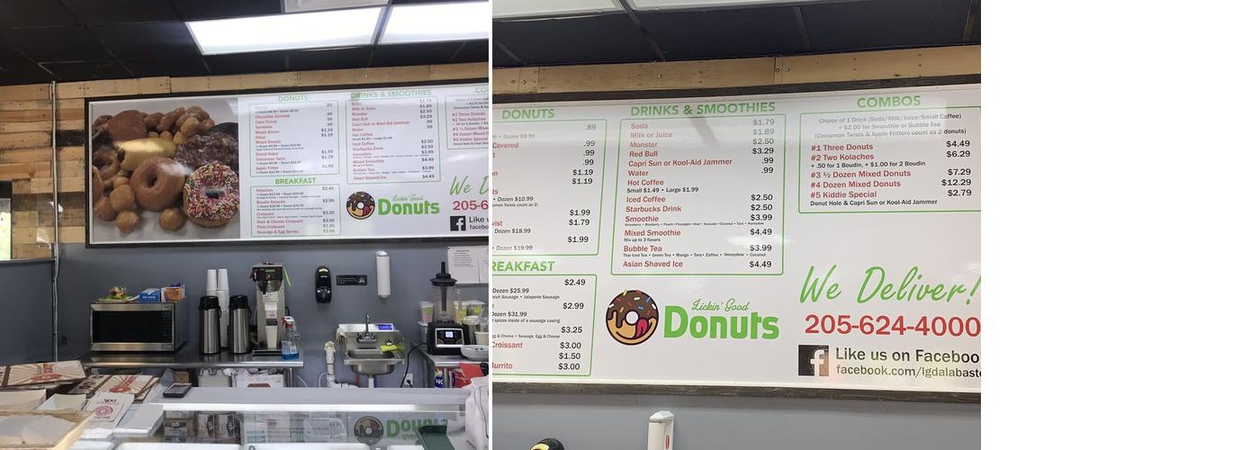 Lickin Good Donuts Menu