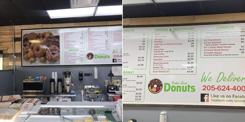 Lickin Good Donuts Menu