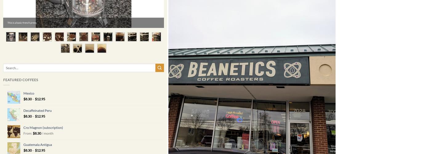 Beanetics Coffee Roasters Menu