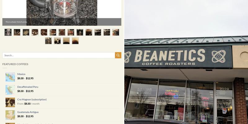 Beanetics Coffee Roasters Menu