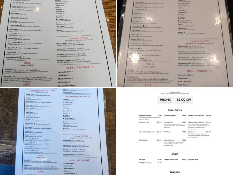 Taj Mahal Indian Kitchen Conway Menu