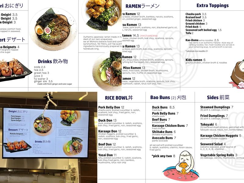 Momoiro Ramen Menu