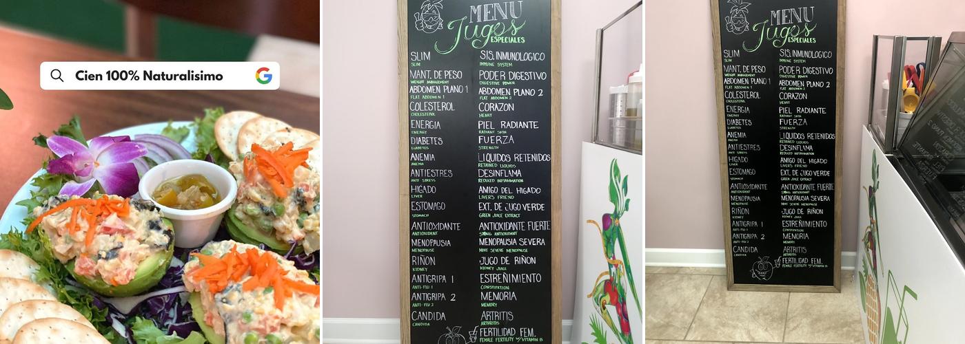 Cien 100% Naturalisimo Menu