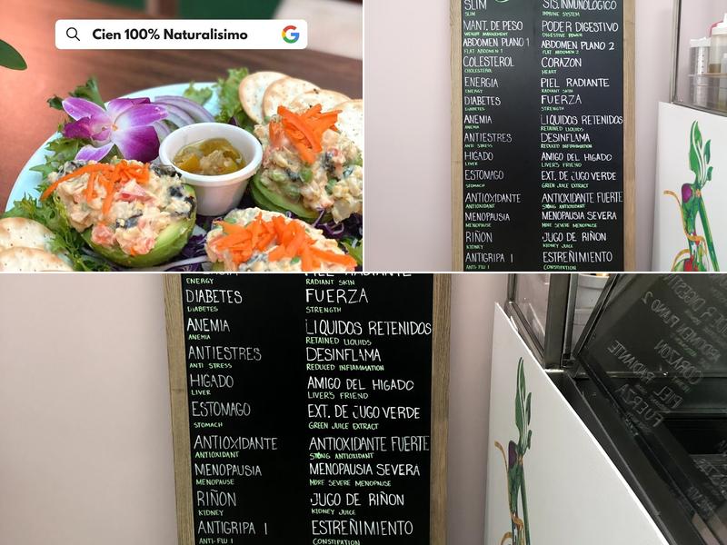 Cien 100% Naturalisimo Menu