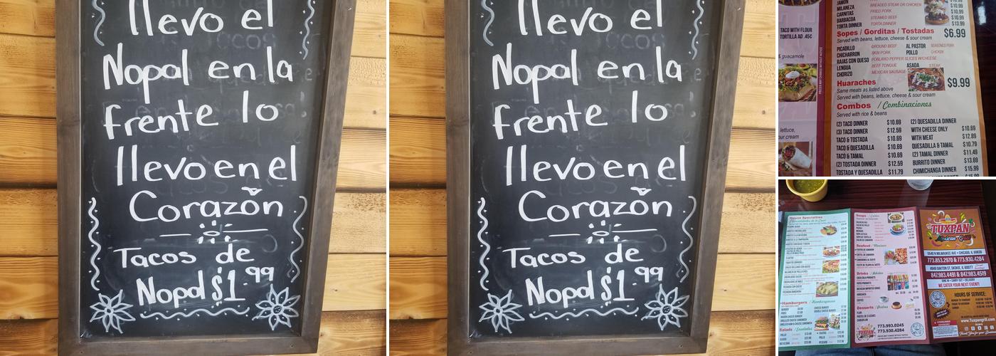 Fiesta en Tuxpan Mexican Grill Menu