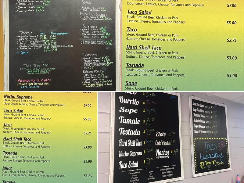Chela's Menu