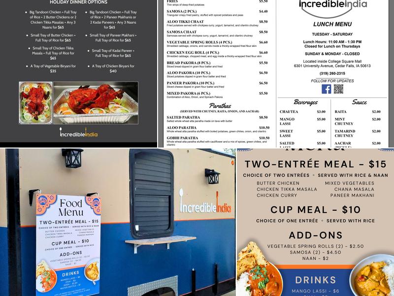Incredible India Menu