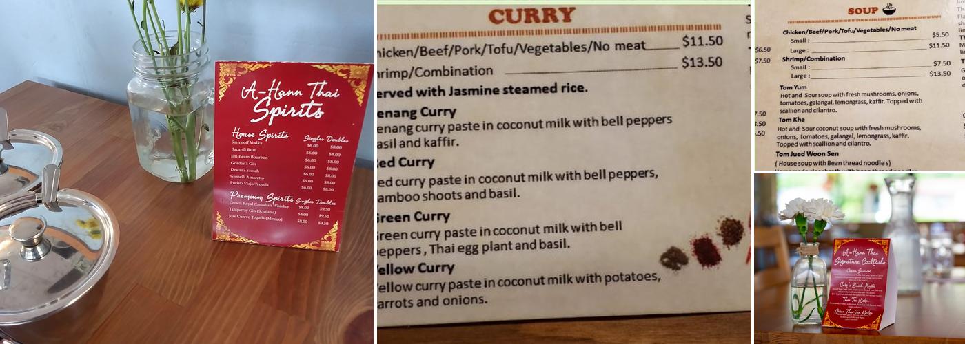 A-Hann Thai Menu