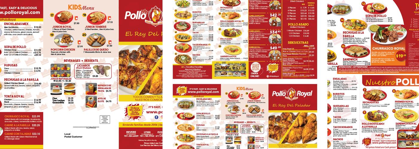 Pollo Royal Menu