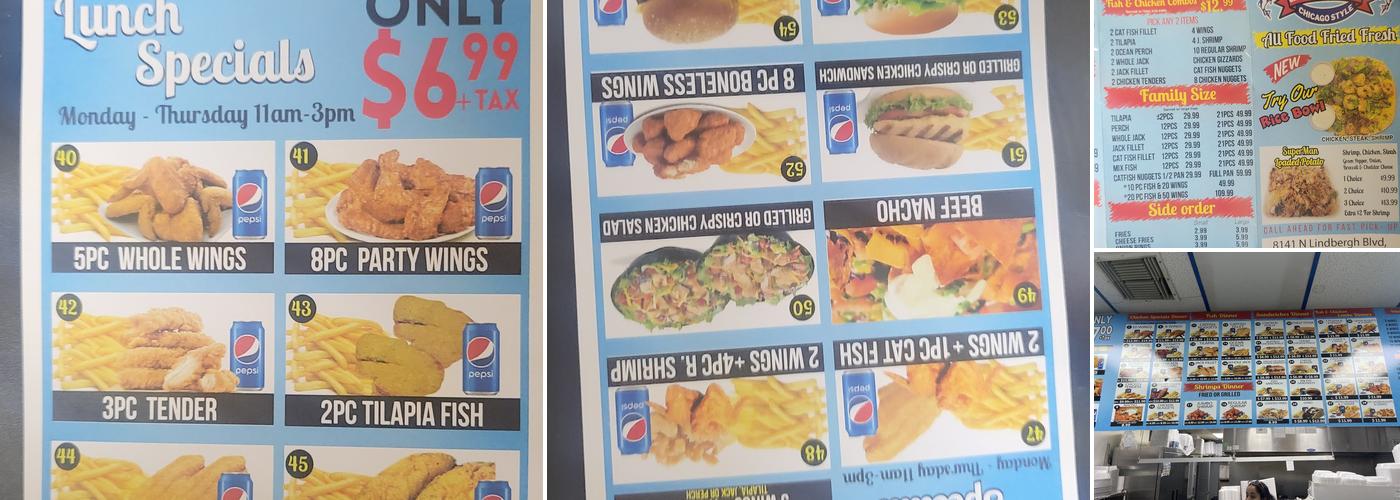 Pop's Grill, Fish & Chicken Menu