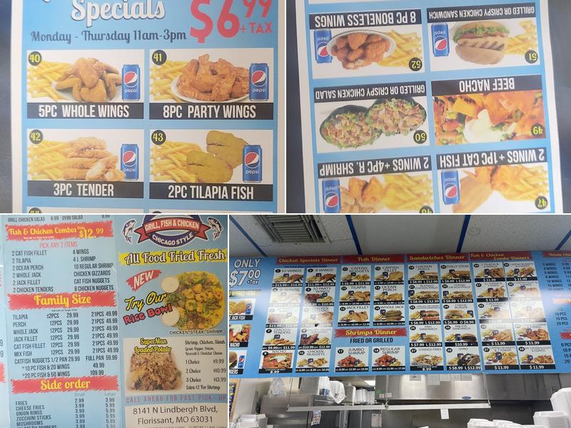 Pop's Grill, Fish & Chicken Menu