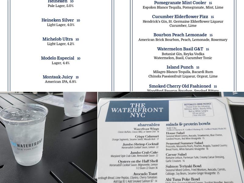 The Waterfront NYC Menu