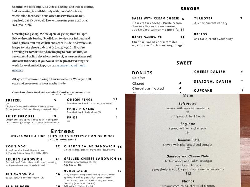 Bierly Brewing Menu