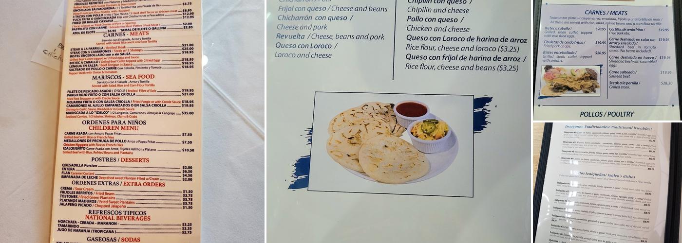 Pupuseria Izalco Menu