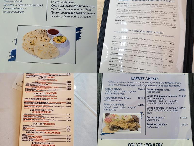 Pupuseria Izalco Menu