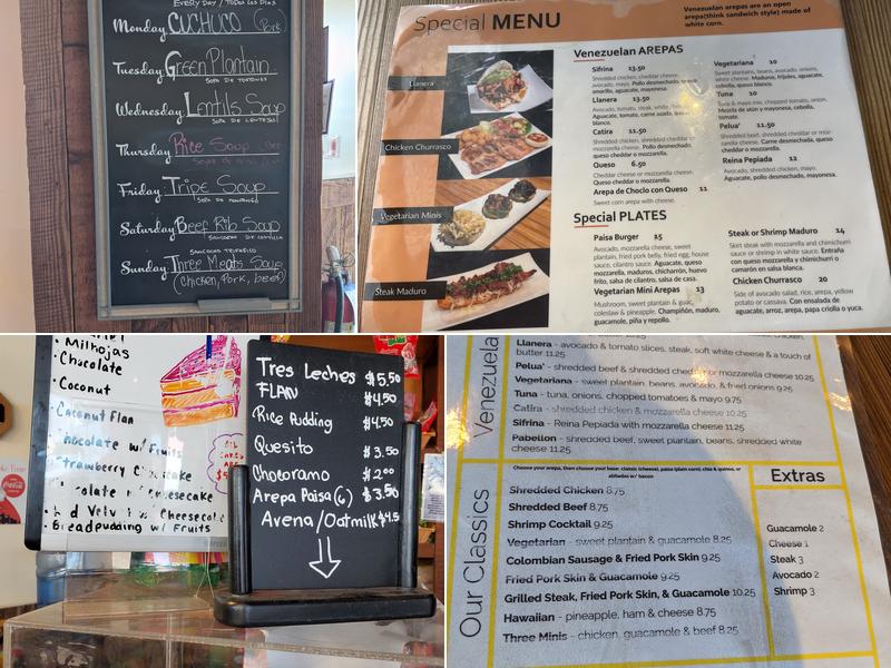Arepalicious Menu