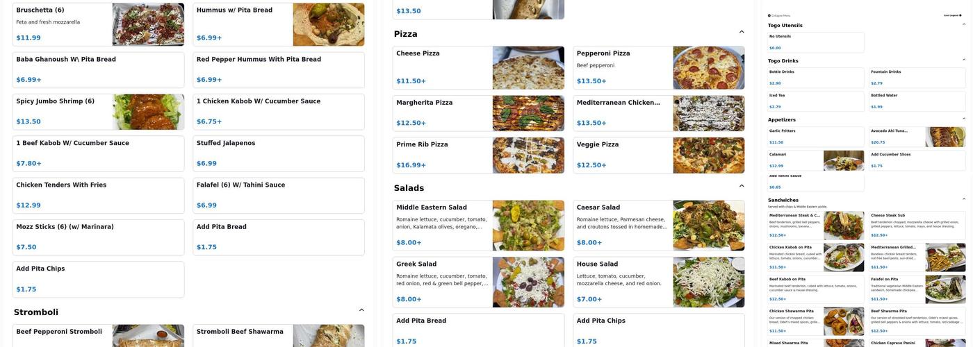 Odeh’s Mediterranean Kitchen Menu