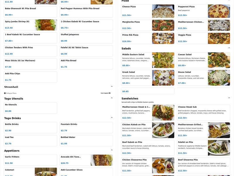 Odeh’s Mediterranean Kitchen Menu