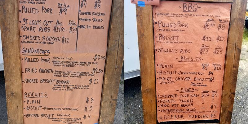 Pitchfork Barbecue Menu