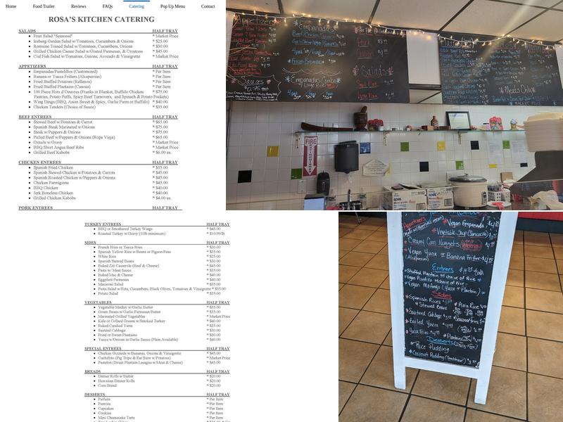 Rosa's Kitchen Menu