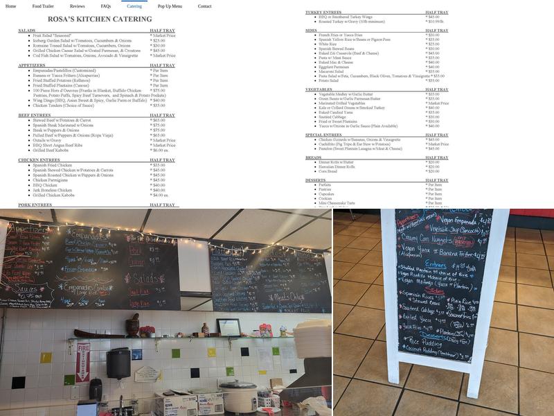 Rosa's Kitchen Menu
