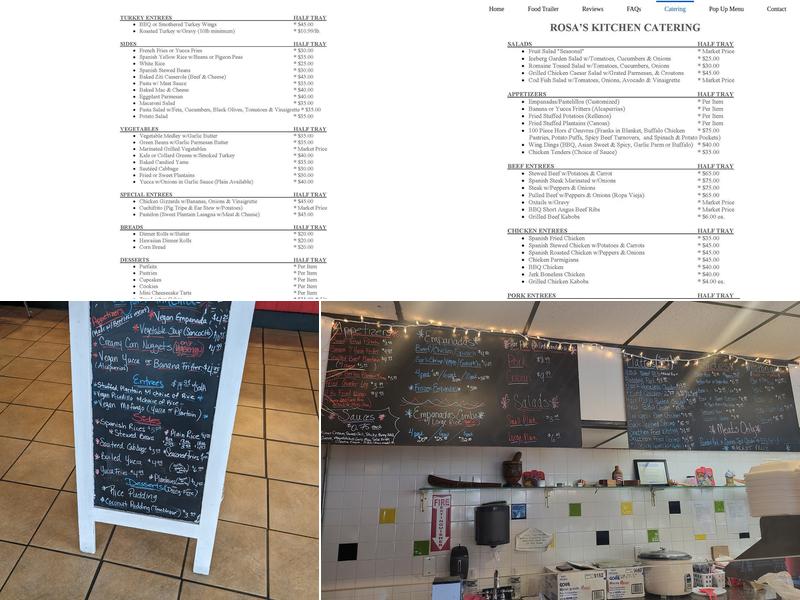 Rosa's Kitchen Menu