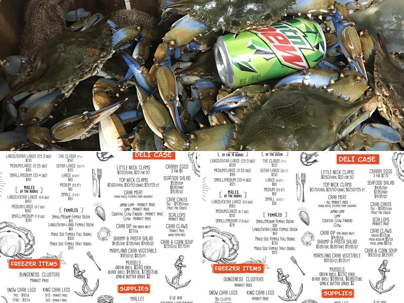 The Classy Crab Menu