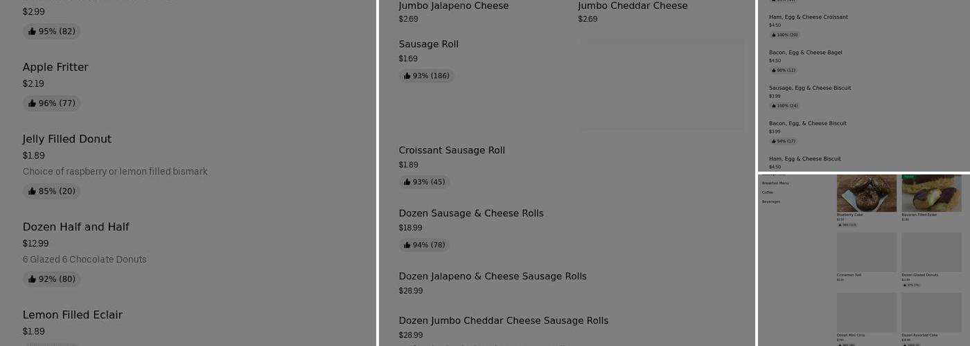 Mr. Bakery Donuts Menu